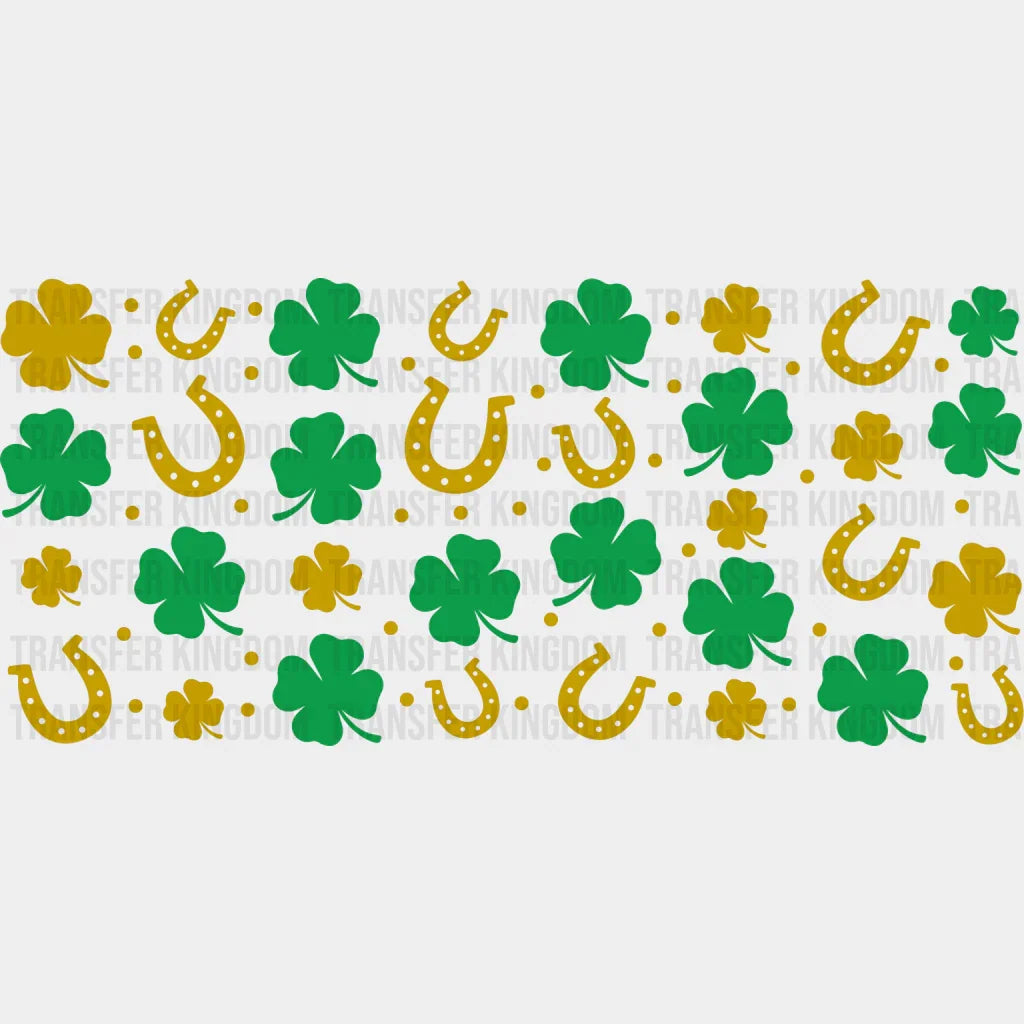 Horseshoe And Shamrocks Uv Dtf Transfer Cup Wrap Sticker