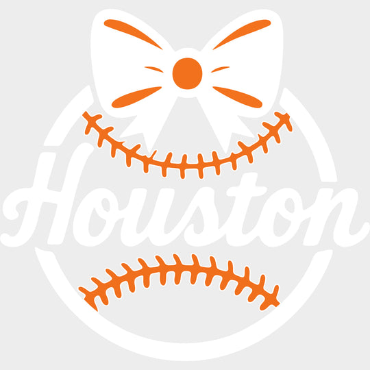 Houston Baseball Ribbon - States & Cities DTF Transfers Adult Unisex - S & M (10’’) / Light Color Design (See Imaging)