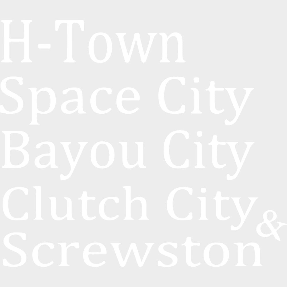 Houston Names - States & Cities DTF Transfers Adult Unisex - S & M (10’’) / Light Color Design (See Imaging)