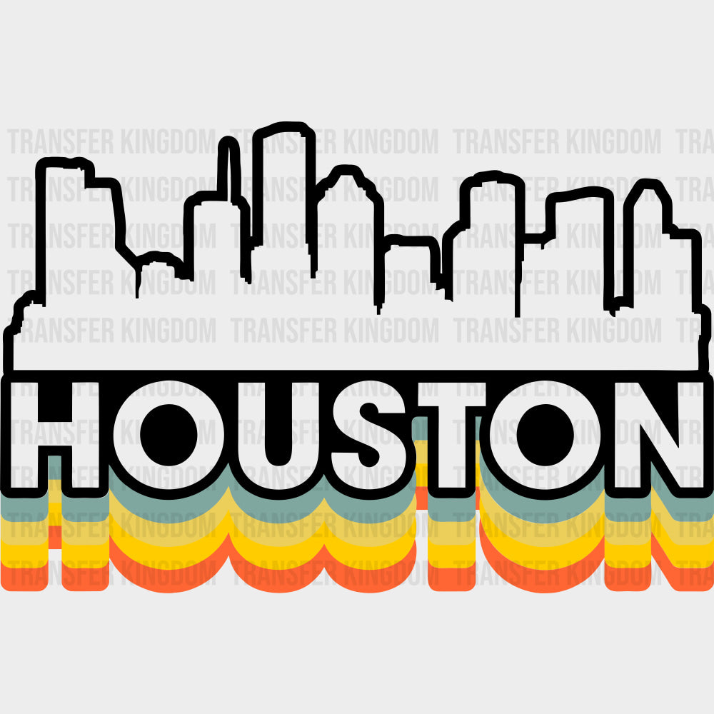 Houston Silhouette - States & Cities DTF Transfers Adult Unisex - S & M (10’’) / Dark Color Design (See Imaging)