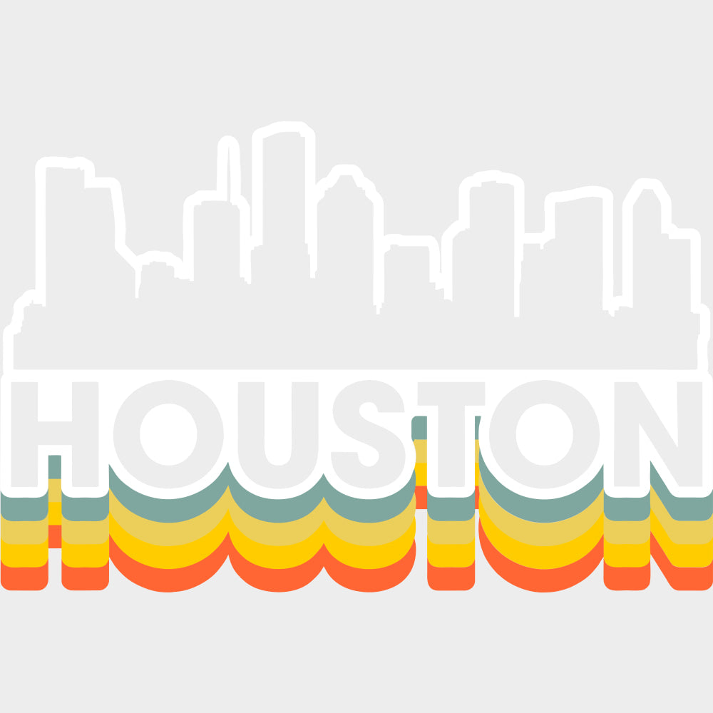 Houston Silhouette - States & Cities DTF Transfers Adult Unisex - S & M (10’’) / Light Color Design (See Imaging)