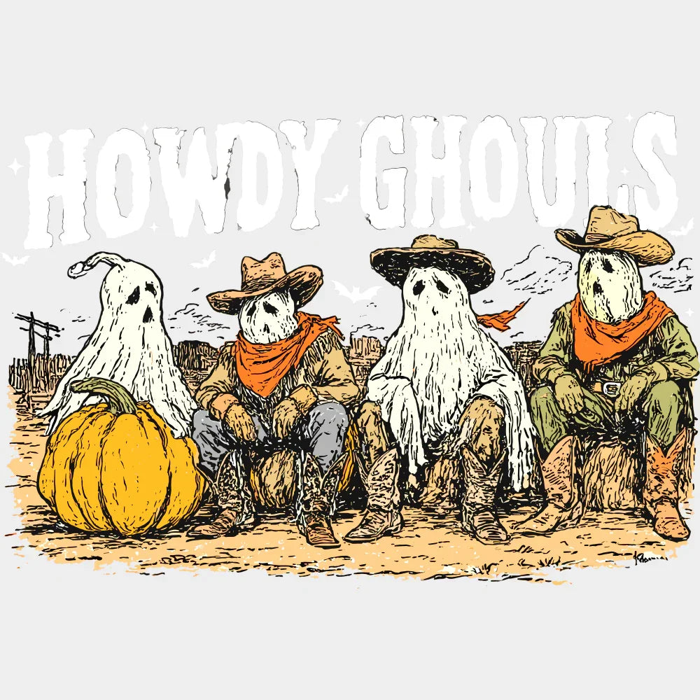 Howdy Ghouls - Halloween DTF Transfer Adult Unisex - S & M (10’’) / Light Color Design (See Imaging)