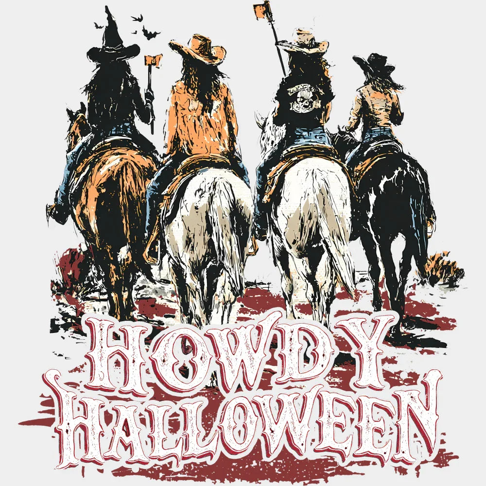 Howdy Halloween - Halloween DTF Transfer Adult Unisex - S & M (10’’) / Light Color Design (See Imaging)
