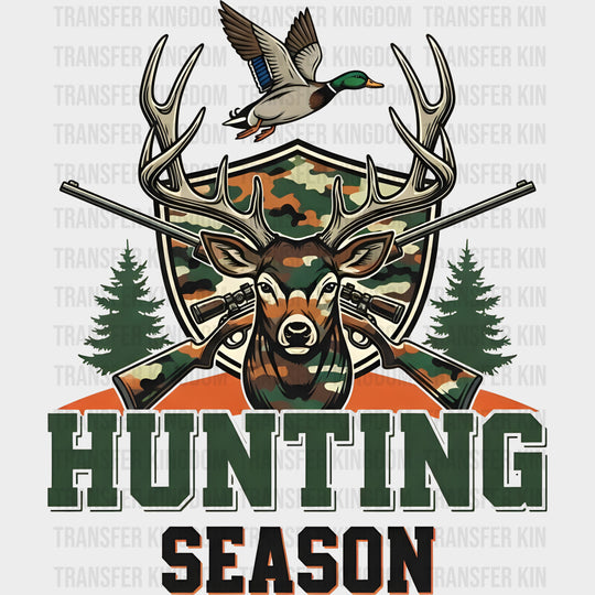 Hunting Season Green & Orange - Hunting DTF Transfers Adult Unisex - S & M (10’’) / Dark Color Design (See Imaging)