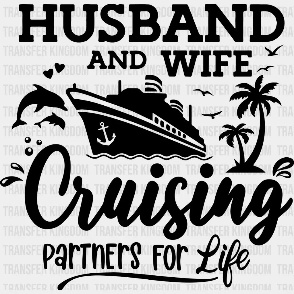 Husband And Wife - Family Cruise Dtf Heat Transfer Unisex S & M (10’’) / Dark Color Design See