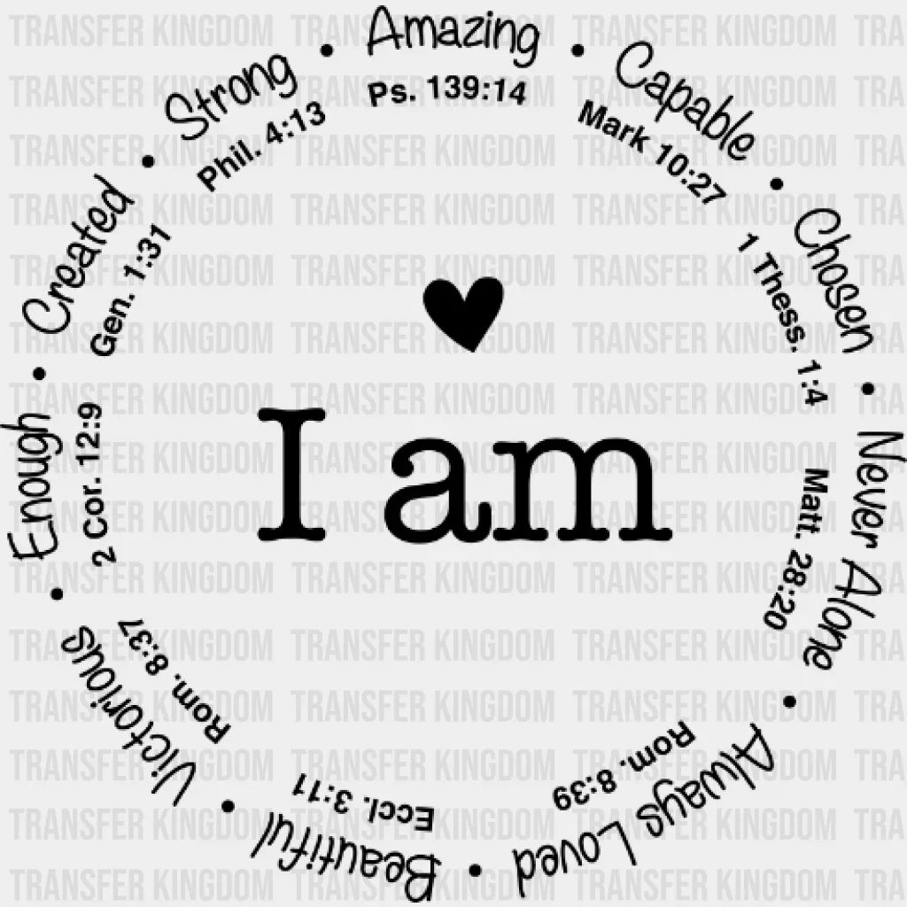I Am Inspiration Bible Verse Design - Dtf Heat Transfer