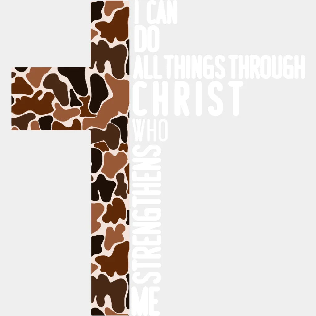 I Can Do All Things Through Christ - Christianity DTF Transfer Adult Unisex - S & M (10’’) / Light Color Design (See
