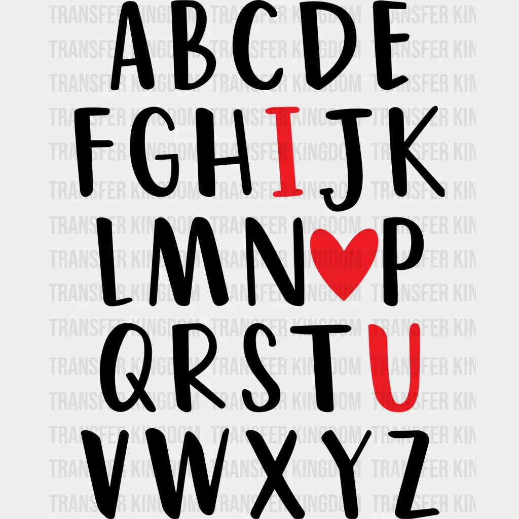 I Love You Valentines Day Design - Dtf Heat Transfer Unisex S & M ( 10 ) / Dark Color See Imaging