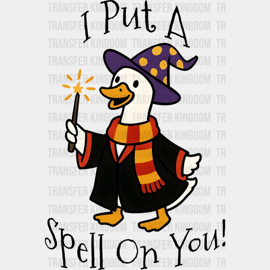 I Put A Spell On You B&W Halloween DTF Transfer Adult Unisex S & M (10’’) / Dark Color Design (See Imaging)