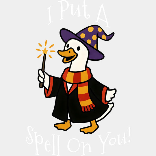 I Put A Spell On You B&W Halloween DTF Transfer Adult Unisex S & M (10’’) / Light Color Design (See Imaging)
