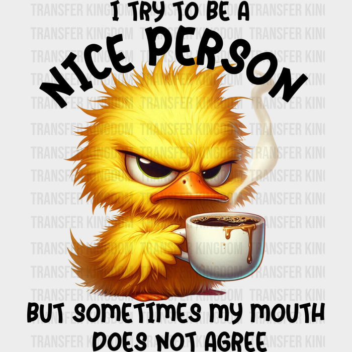 I Try To Be A Nice Person - Funny DTF Transfers