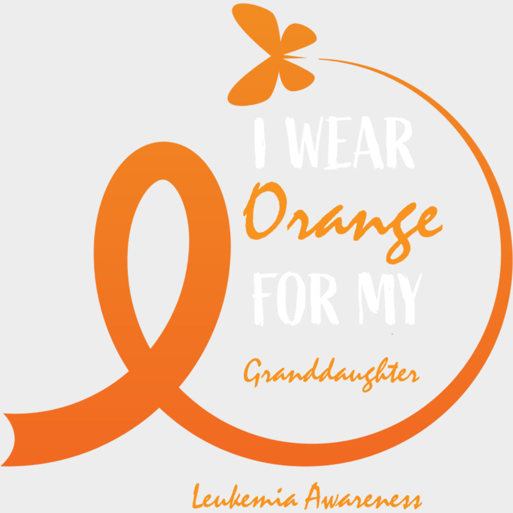 I Wear Orange For My Grand Daughter Butterfly & Ribbon - Leukemia DTF Transfers Adult Unisex - S & M (10’’) / Light