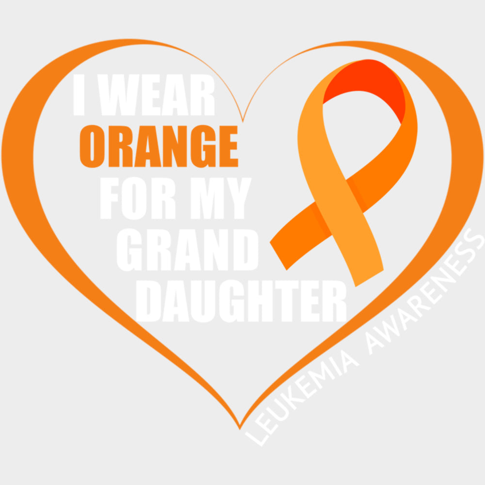 I Wear Orange For My Grand Daughter - Leukemia DTF Transfers Adult Unisex - S & M (10’’) / Light Color Design (See