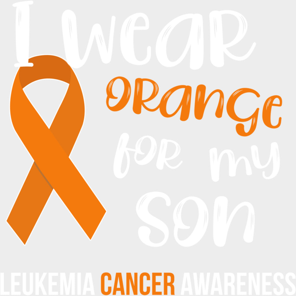 I Wear Orange For My Son Orange Ribbon - Leukemia DTF Transfers Adult Unisex - S & M (10’’) / Light Color Design (See