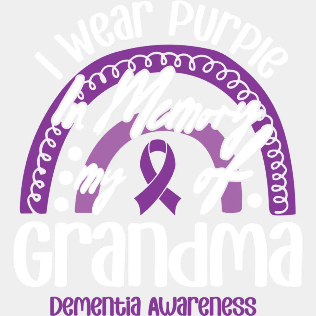 I Wear Purple In Memory Of My Grandma- Alzheimer’s Awareness DTF Transfer Adult Unisex - S & M (10’’) / Light Color