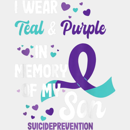 I Wear Purple In Memory Of My Son - Suicide Awareness DTF Transfer Adult Unisex - S & M (10’’) / Light Color Design