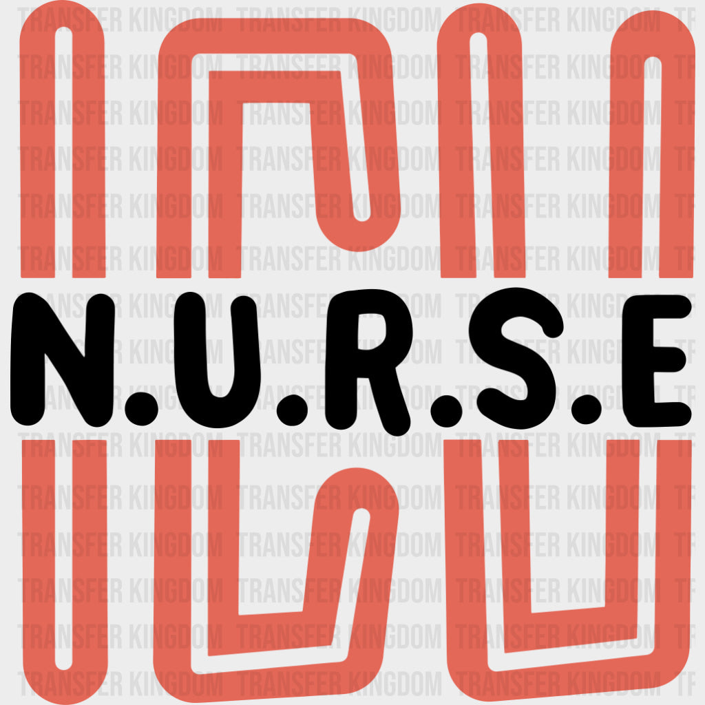 ICU Nurse Orange Color - ICU DTF Transfers Adult Unisex - S & M (10’’) / Dark Color Design (See Imaging)