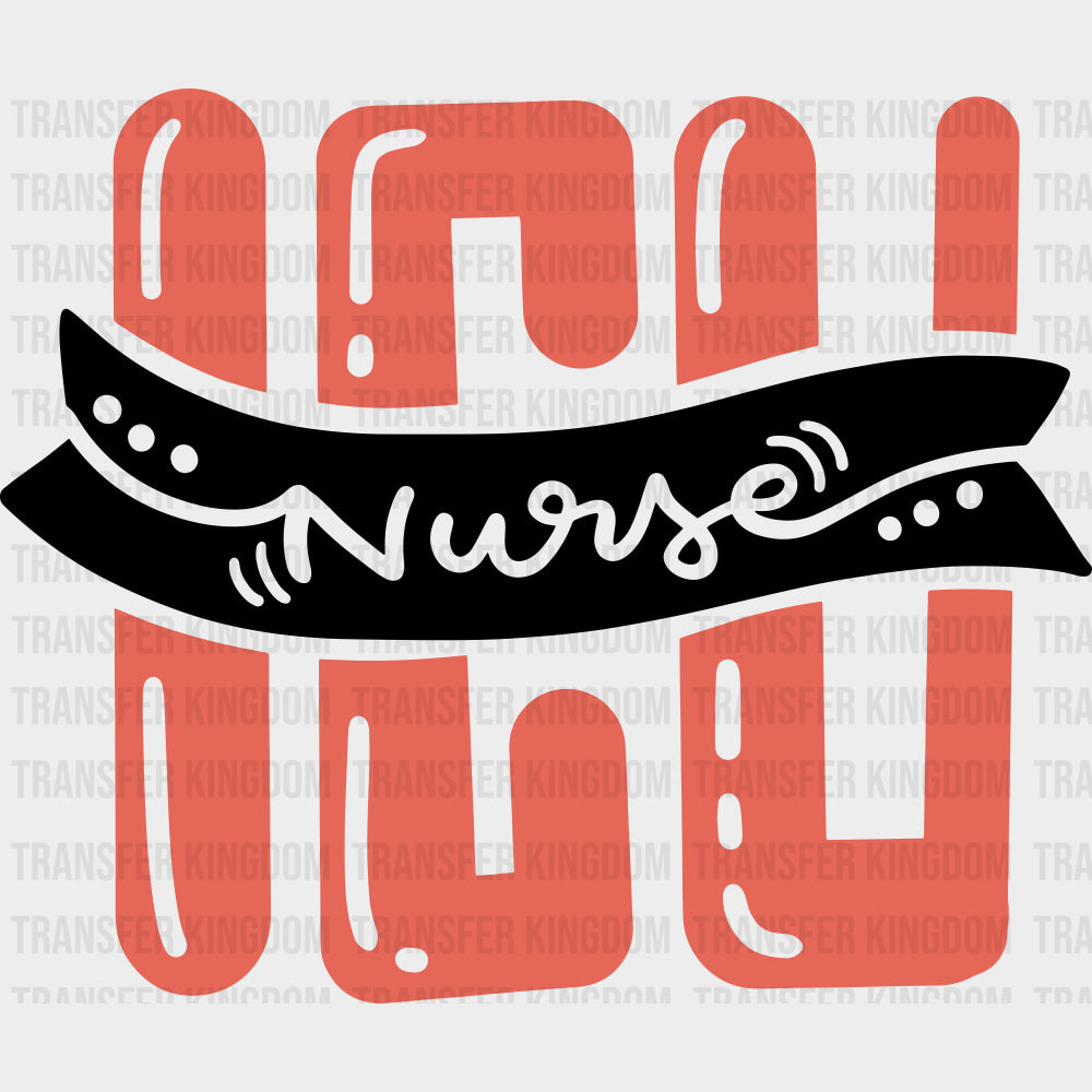 ICU Nurse Orange Letters - ICU DTF Transfers Adult Unisex - S & M (10’’) / Dark Color Design (See Imaging)