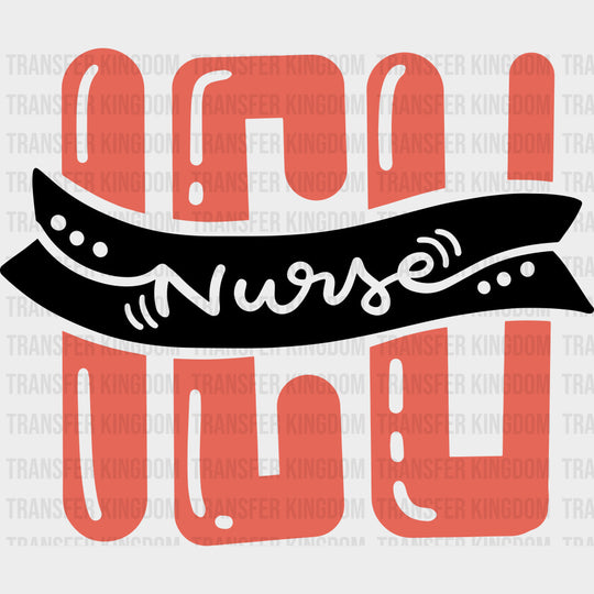 ICU Nurse Orange Letters - ICU DTF Transfers Adult Unisex - S & M (10’’) / Dark Color Design (See Imaging)