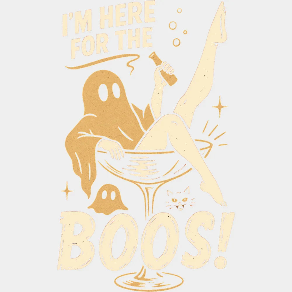 I’m Here For The Boos Halloween DTF Transfer Adult Unisex S & M (10’’) / Light Color Design (See Imaging)
