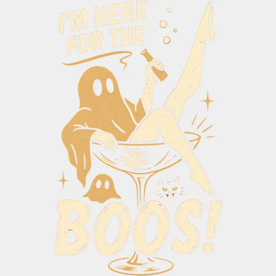 I’m Here For The Boos Halloween DTF Transfer Adult Unisex S & M (10’’) / Light Color Design (See Imaging)