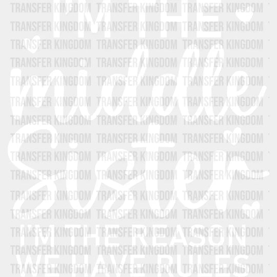 I’m The Reason We Have Rules - Sister Dtf Heat Transfer Unisex S & M (10’’) / Light Color