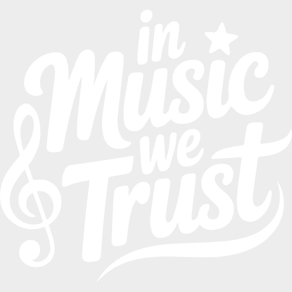 In Music We Trust - Music DTF Transfers - Adult Unisex - S & M (10’’) / Light Color Design (See Imaging)
