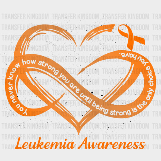 Infinity Symbol & Heart - Leukemia DTF Transfers Adult Unisex - S & M (10’’) / Dark Color Design (See Imaging)