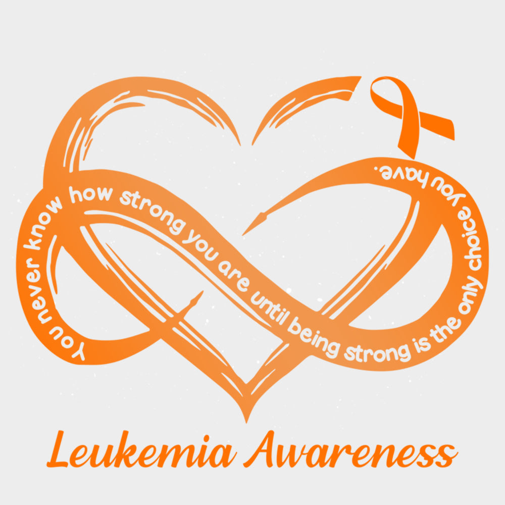 Infinity Symbol & Heart - Leukemia DTF Transfers Adult Unisex - S & M (10’’) / Light Color Design (See Imaging)