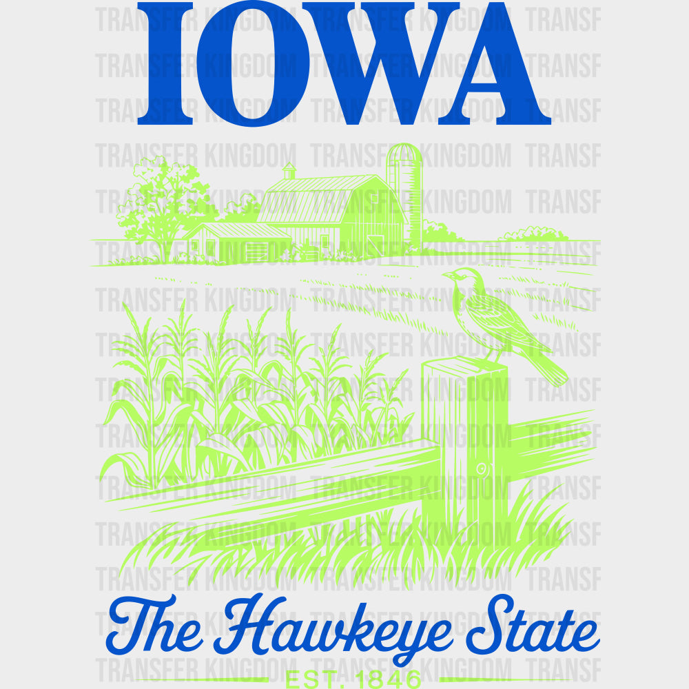 Iowa The Hawkeye State - States & Cities DTF Transfer