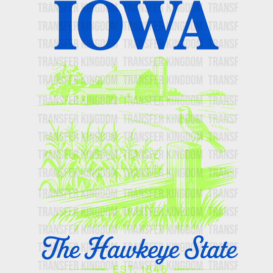 Iowa The Hawkeye State - States & Cities DTF Transfer