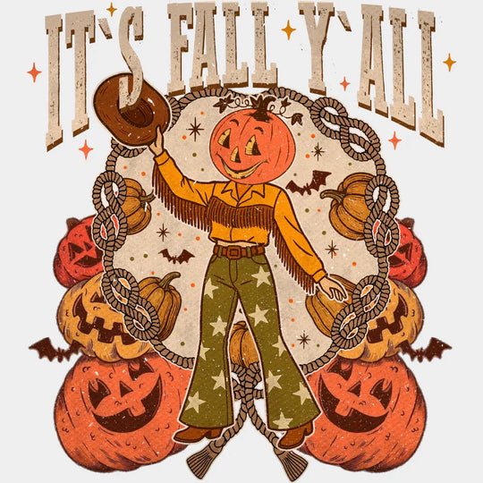 It’s Fall Y’all - Halloween DTF Transfer Adult Unisex - S & M (10’’) / Light Color Design (See Imaging)