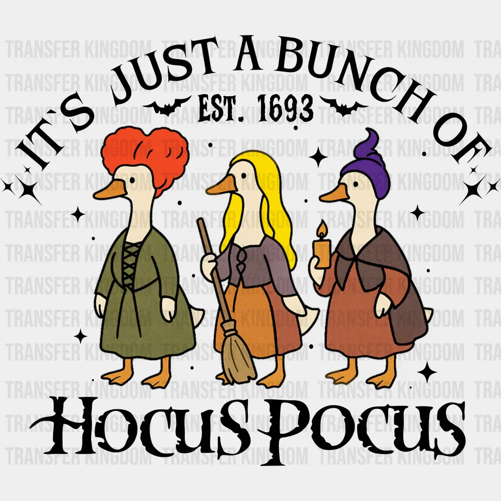 It’s Just A Bunch Hocus Pocus - Halloween DTF Transfer Adult Unisex - S & M (10’’) / Dark Color Design (See Imaging)