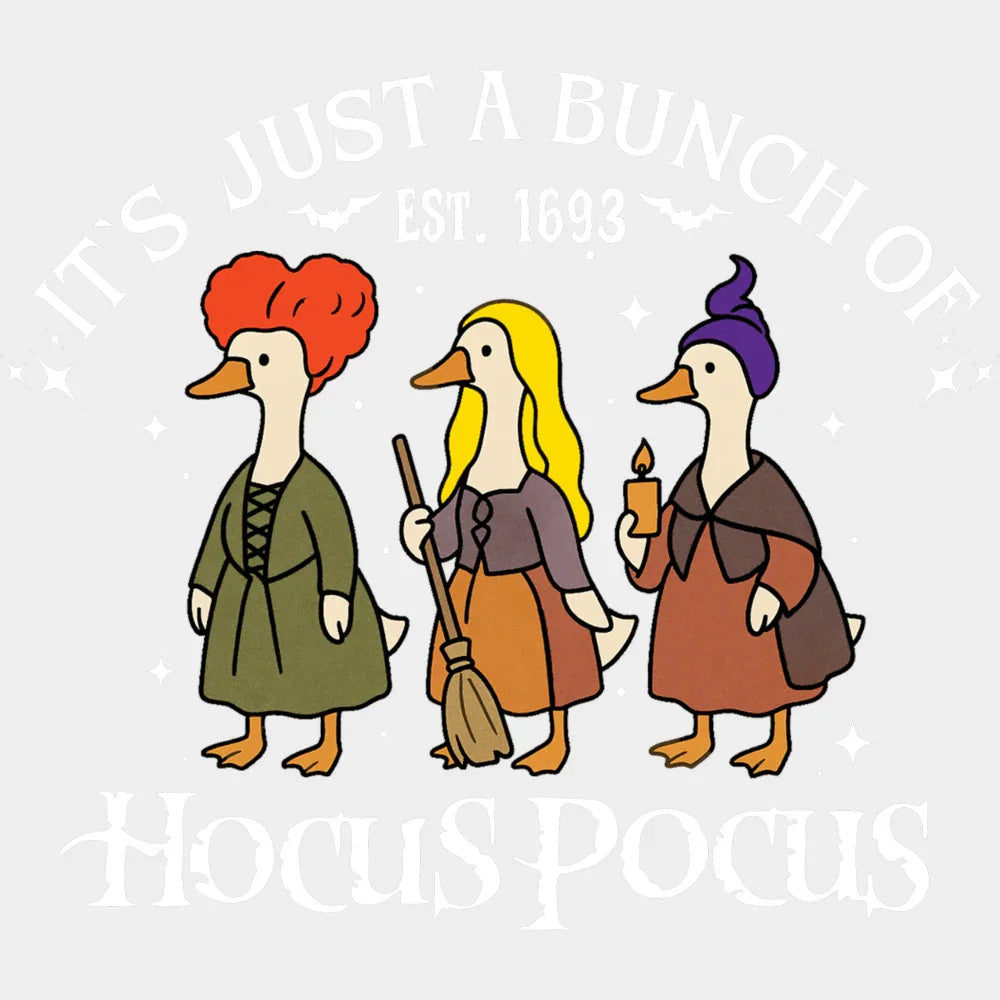 It’s Just A Bunch Hocus Pocus - Halloween DTF Transfer Adult Unisex - S & M (10’’) / Light Color Design (See Imaging)