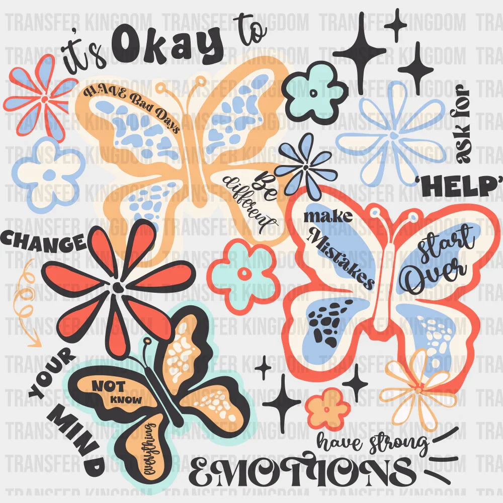 It’s Okay To Ask For Help - Mental Health DTF Transfer Adult Unisex - S & M (10’’) / Dark Color Design (See Imaging)