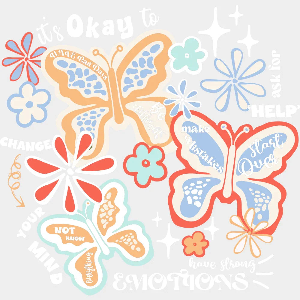 It’s Okay To Ask For Help - Mental Health DTF Transfer Adult Unisex - S & M (10’’) / Light Color Design (See Imaging)