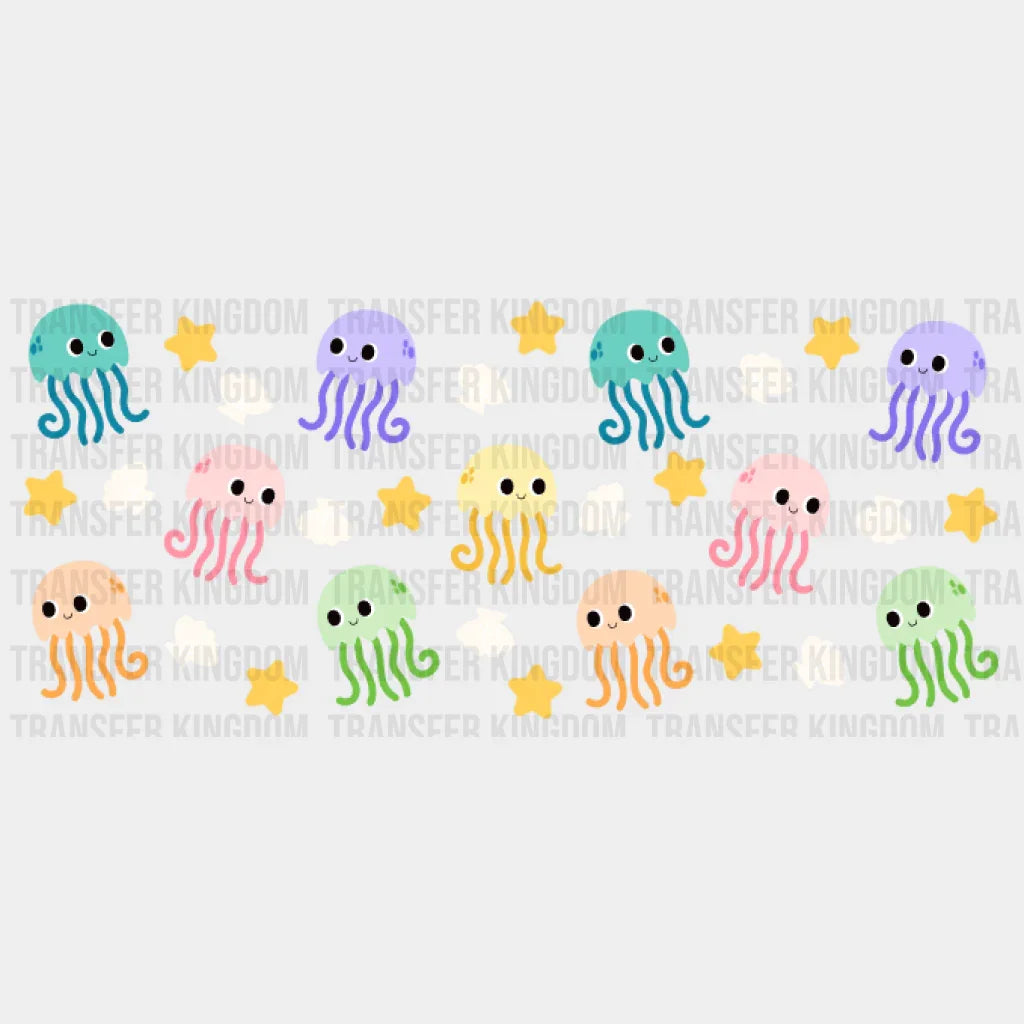 Jellyfish Uv Dtf Transfer Cup Wrap Sticker
