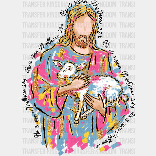 Jesus Holding A Lamb - Christianity DTF Transfer Adult Unisex - S & M (10’’) / Dark Color Design (See Imaging)