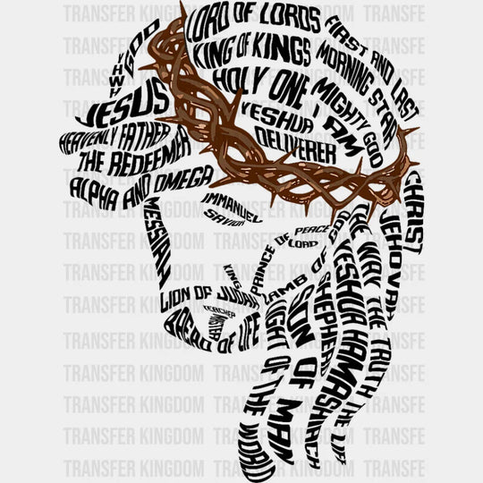 Jesus Typography Art - Christianity DTF Transfer Adult Unisex - S & M (10’’) / Dark Color Design (See Imaging)