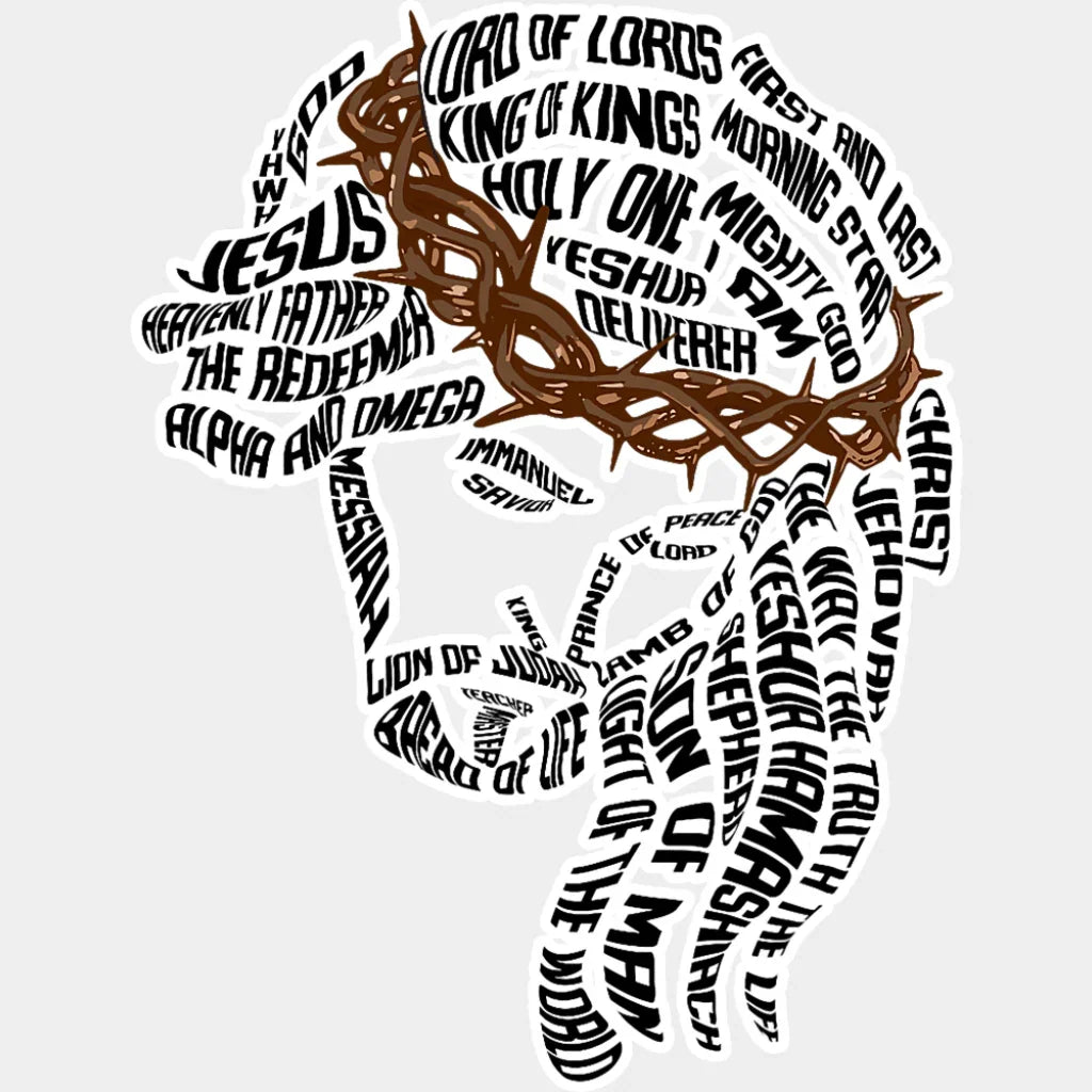 Jesus Typography Art - Christianity DTF Transfer Adult Unisex - S & M (10’’) / Light Color Design (See Imaging)