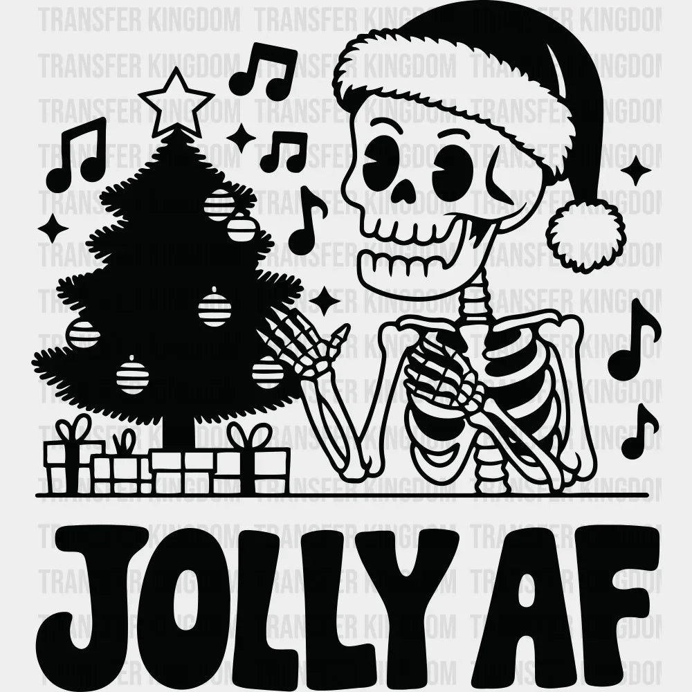 Jolly AF 4 Colors - Christmas DTF Transfer Adult Unisex - S & M (10’’) / Dark Color Design (See Imaging)