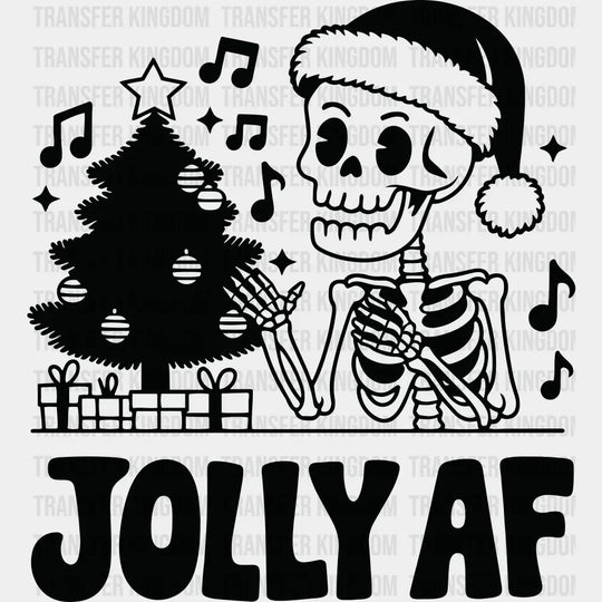 Jolly AF 4 Colors - Christmas DTF Transfer Adult Unisex - S & M (10’’) / Dark Color Design (See Imaging)
