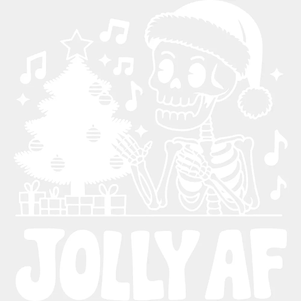 Jolly AF 4 Colors - Christmas DTF Transfer Adult Unisex - S & M (10’’) / Light Color Design (See Imaging)