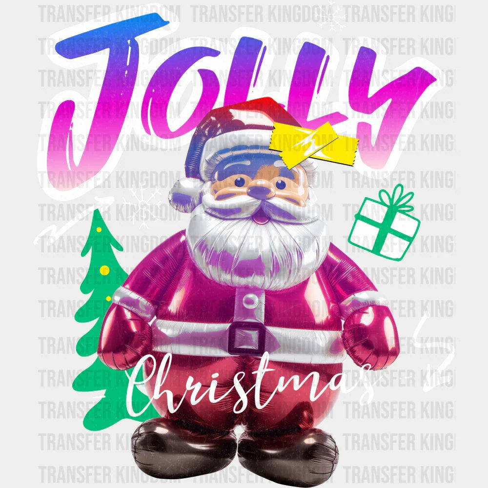 Jolly Christmas Santa Balloon - Christmas DTF Transfer