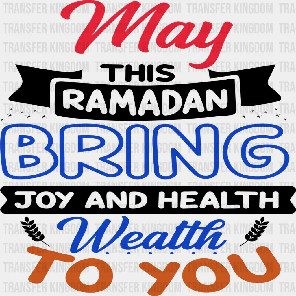 Joy Health And Wealth - Muslim Dtf Transfer Unisex S & M (10’’) / Dark Color Design See Imaging