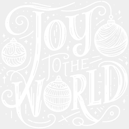Joy To The World 4 Colors - Christmas DTF Transfer Adult Unisex - S & M (10’’) / White Color Design (See Imaging)