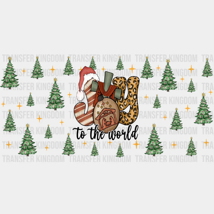 Joy To The World - Christmas Cup Wrap UV Sticker Permanent UV DTF Decal
