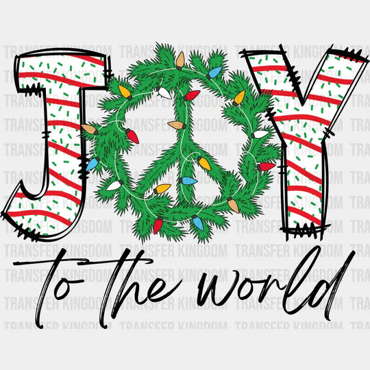 Joy To The World Christmas DTF Transfer Adult Unisex S & M (10’’) / Dark Color Design (See Imaging)