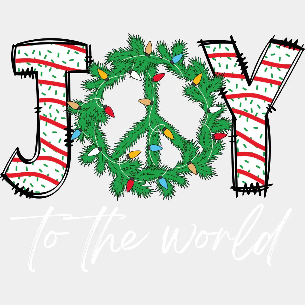 Joy To The World Christmas DTF Transfer Adult Unisex S & M (10’’) / Light Color Design (See Imaging)