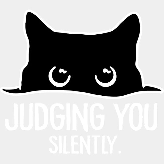 Judging You Silently - Cats DTF Transfer Adult Unisex - S & M (10’’) / Light Color Design (See Imaging)